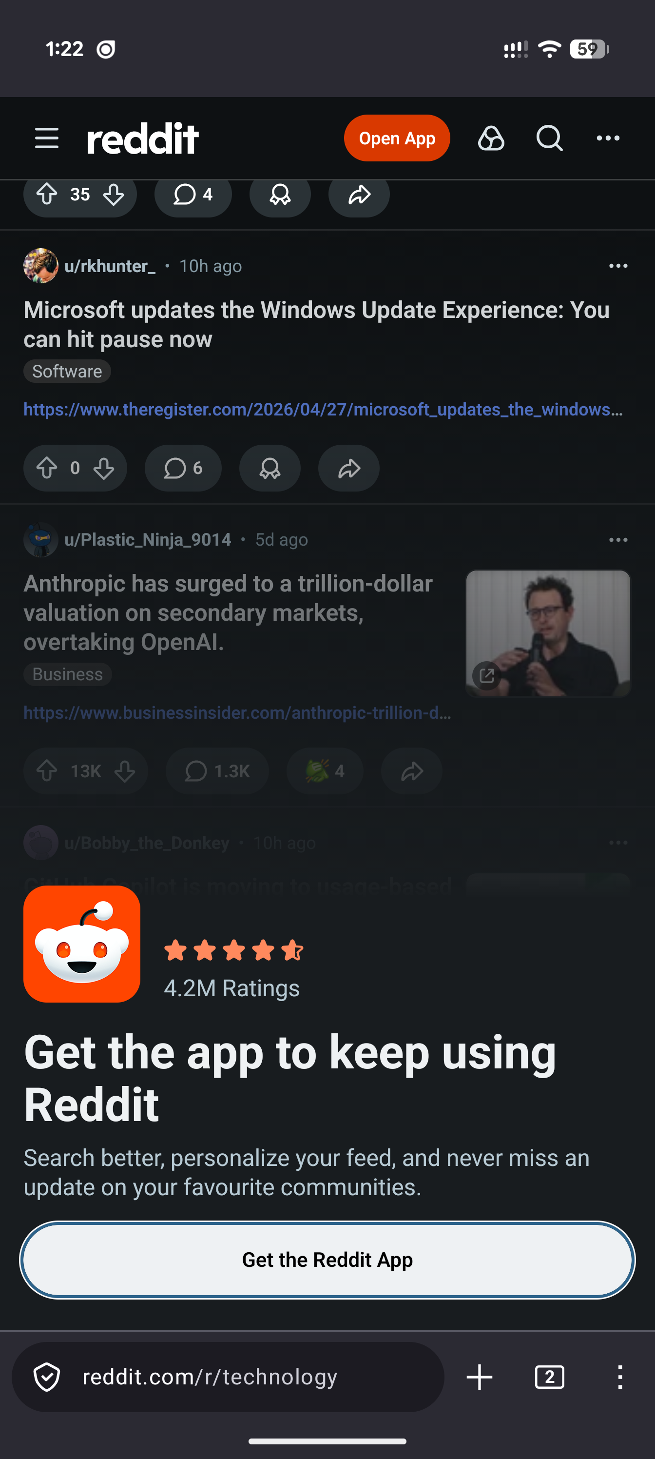 screenshot of the popup in question